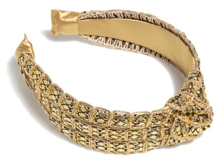 Shiraleah Mesh Bead Knotted Headband, Gold For Cheap