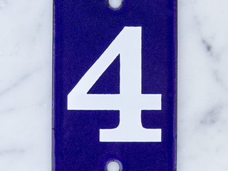 Number Four Enamel Address Plaque on Sale