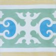 Green, Yellow and Blue Baroque Frise Carocim Tile (8  x 8 ) on Sale