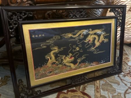 Framed Silk Dragon Artwork Fashion