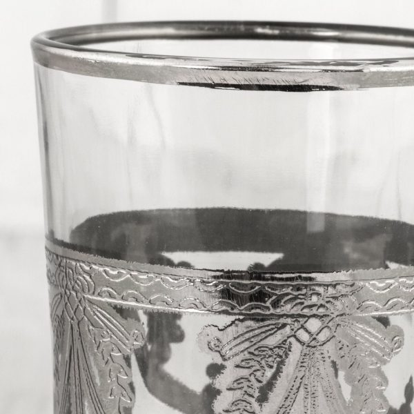 Silver Motif Moroccan Tea Glass For Cheap