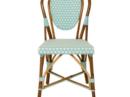 Azure and White Mediterranean Bistro Chair (E) on Sale