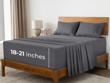 Iconic 4-Piece Extra-Deep Microfiber Sheet Set (Dark Colors) Online Hot Sale