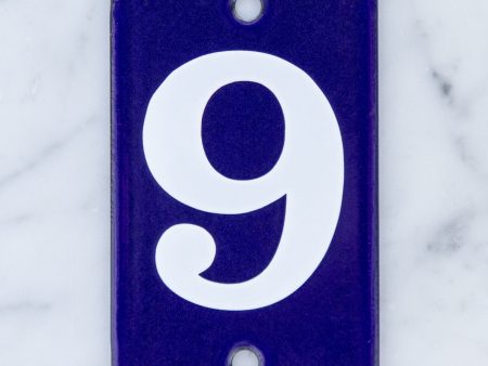 Number Nine Enamel Address Plaque Online Sale