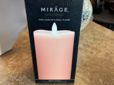 Mirage Large Coral Color Smooth Pilar Candle Sale