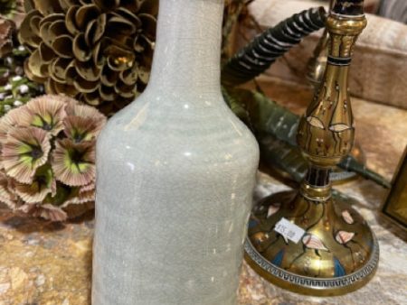 Light Blue Decorative Bottle Vase For Sale