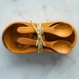 Teak Salt and Pepper Bowl Set with Spoons Online