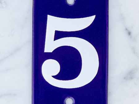 Number Five Enamel Address Plaque Sale