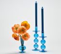 Bella Short Candle Holder in Blue For Cheap