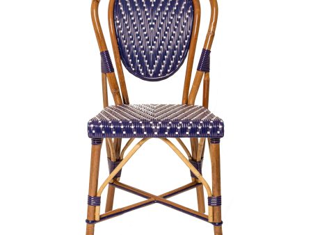 Blue and White Mediterranean Bistro Chair (L) Discount