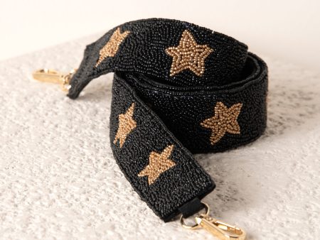 Shiraleah Stars Pattern Beaded Bag Strap, Black Online now