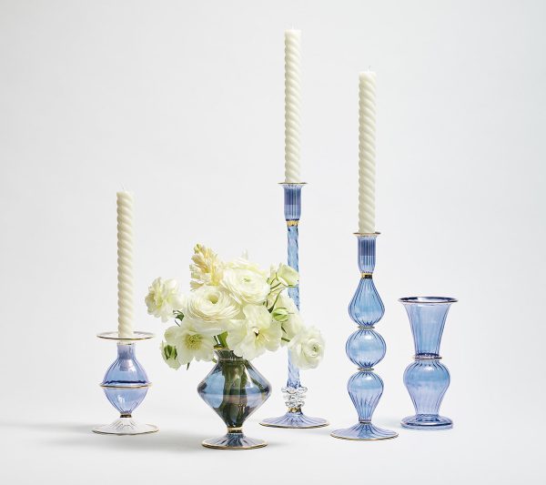 Braid Candle Holder in Blue Online now