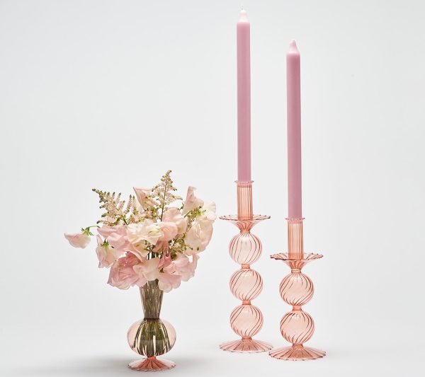 Iris Tall Candle Holder in Blush Hot on Sale