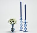 Iris Tall Candle Holder in Cadet For Discount