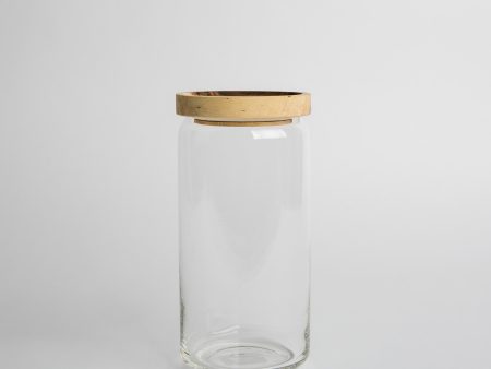 Glass Canister with Acacia Lid (Lrg) Sale